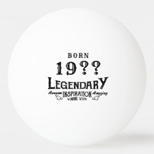 Personalised Birthday Retro Vintage Monogram Ping Pong Ball