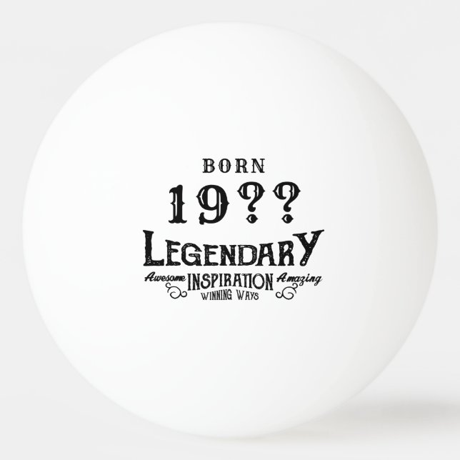 Personalised Birthday Retro Vintage Monogram Ping Pong Ball (Front)
