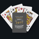Personalised Birthday Retro Vintage Monogram Playing Cards<br><div class="desc">Add your name and any year birthday design. Easy to do with the template provided. More gifts and party supplies available with the "Legendary" design in the store.</div>