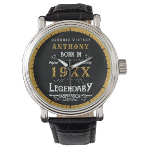 Personalised Birthday Retro Vintage Monogram Watch