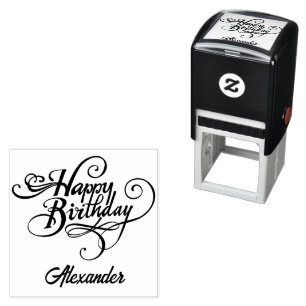 Personalised Birthday Self Inking Rubber Stamp