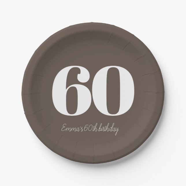 Personalised Birthday Sophisticated Paper Plate (Front)