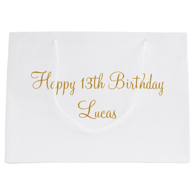 Personalised Birthday,Special Birthday,Personalise Large Gift Bag (Front)