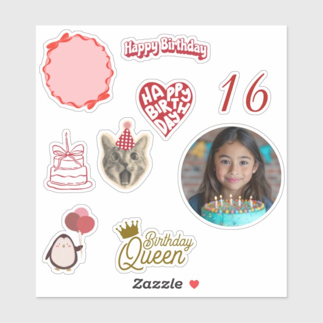 Personalised Birthday Sticker Sheet  (Sheet)
