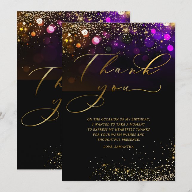 Personalised  Birthday Thank You Cards for Adults (Front/Back)
