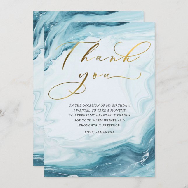 Personalised  Birthday Thank You Cards for Adults (Front/Back)
