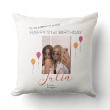 Personalised Birthday Throw Pillow for Your Bestie