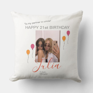 Personalised Birthday Throw Pillow for Your Bestie