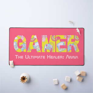 Personalised Birthday Valentines Gift for Gamers Desk Mat