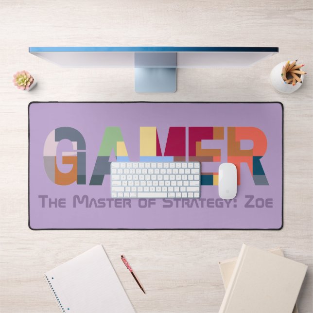 Personalised Birthday Valentines Gift for Gamers Desk Mat (Office 1)