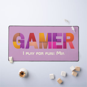 Personalised Birthday Valentines Gift for Gamers Desk Mat