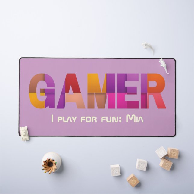 Personalised Birthday Valentines Gift for Gamers Desk Mat (Kids Table)