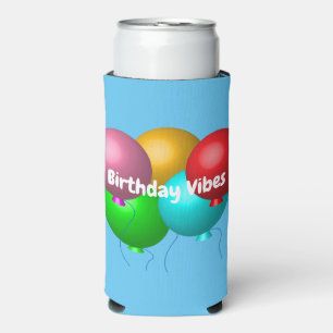 Personalised Birthday Vibes Helium Balloons Seltzer Can Cooler