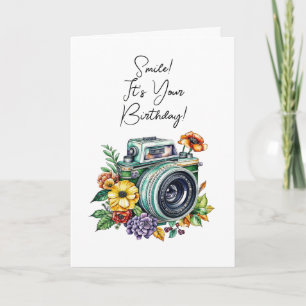 Personalised Birthday Vintage Camera Card