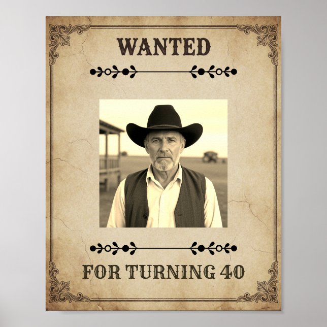 Personalised Birthday Wanted Poster Customizeable (Front)