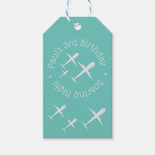 Personalised Birthday Wish Aeroplanes Soaring Tea Gift Tags