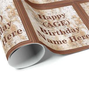 Personalised Birthday Wrapping Paper His AGE, NAME