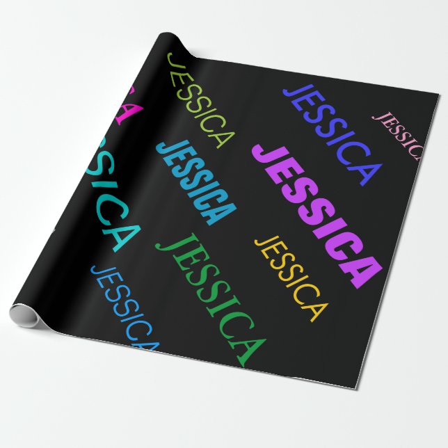 Personalised Birthday wrapping paper | Neon colour (Unrolled)