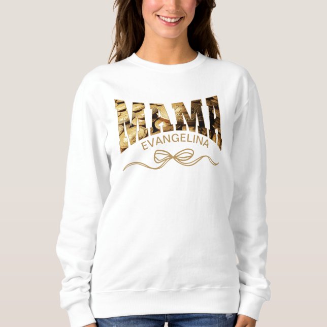 Personalised Bitcoin MAMA Coquette Sweatshirt (Front)