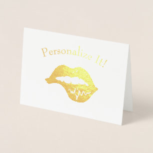 Personalised Biting Lip Foil Card