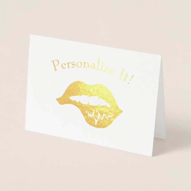 Personalised Biting Lip Foil Card (Front)