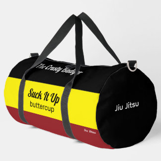 Personalised BJJ Jiu Jitsu Black Yellow Duffle Bag
