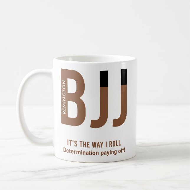Personalised BJJ Jiu Jitsu Brown Belt Edition Coffee Mug (Left)