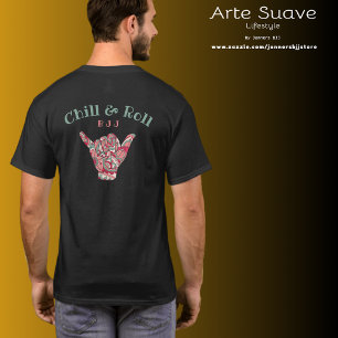 Personalised BJJ Jiu Jitsu Chill And Roll Shaka T-Shirt
