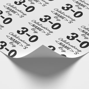 Personalised Black 30th Birthday Wrapping Paper