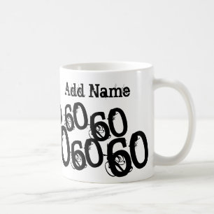 Personalised Black 60th Birthday Custom Name Mug