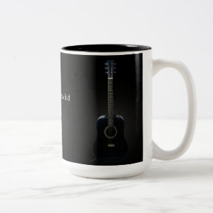Personalised Black Acoustic Guitar Music Mug