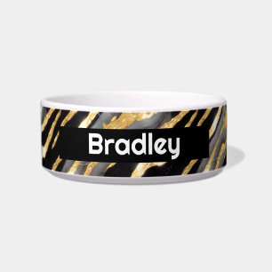 Personalised Black and Faux Gold Bowl