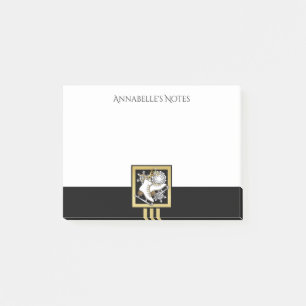 Personalised Black and Gold Glitter Ice Skating Post-it Notes