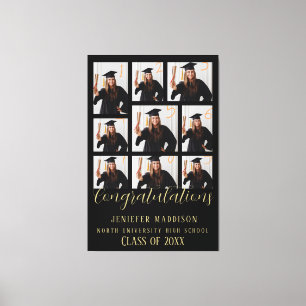 Personalised Black And Gold Graduation  Canvas Print