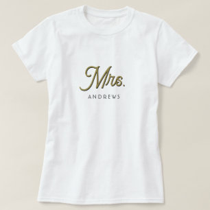 Personalised black and gold mrs wedding  T-Shirt