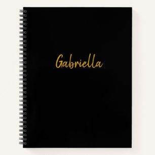 Personalised Black and Gold  Notebook
