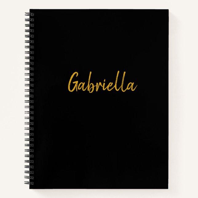 Personalised Black and Gold Notebook (Front)