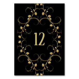 Personalised Black And Gold  Table Number