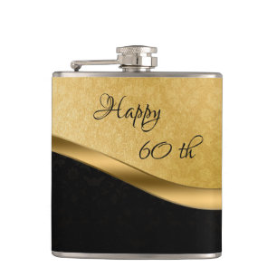 Personalised Black and Gold Vinyl wrapped flask