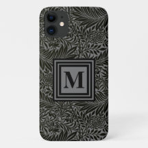 Personalised Black and Grey Botanical Monogram