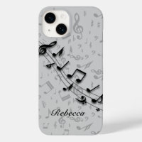 Personalised black and grey musical notes