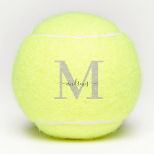 Personalised black and grey Signature Name  Tennis Balls