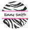 Personalised Black and Pink Zebra Stickers