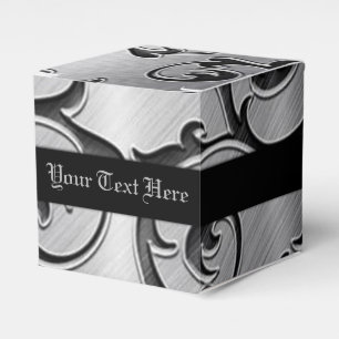 Personalised Black and Silver Pattern Favour Box