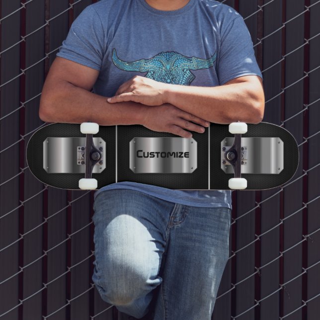 Personalised Black And Steel Skateboard (Outdoor 3)