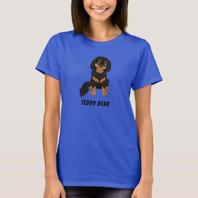 Personalised Black and Tan Cavalier Spaniel  T-Shirt (Front)