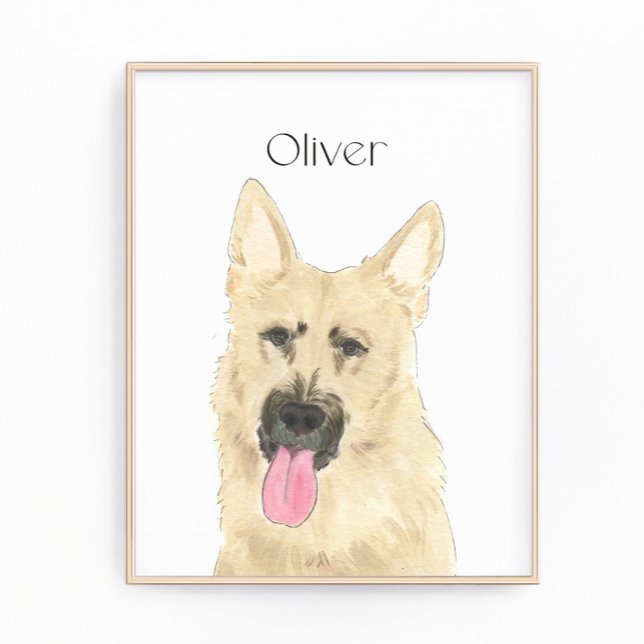 Personalised Black and Tan German Shepherd Art Photo Print (Creator Uploaded)