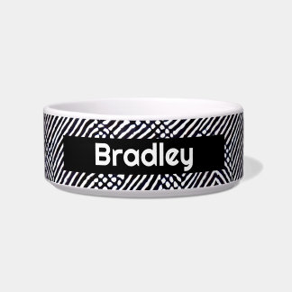 Personalised Black and White Abstract Pattern Bowl