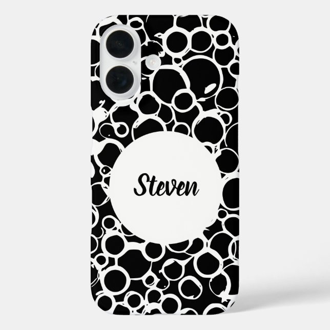 personalised black and white abstract pattern  Case-Mate iPhone case (Back)