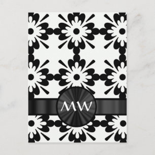 Personalised black and white abstract postcard